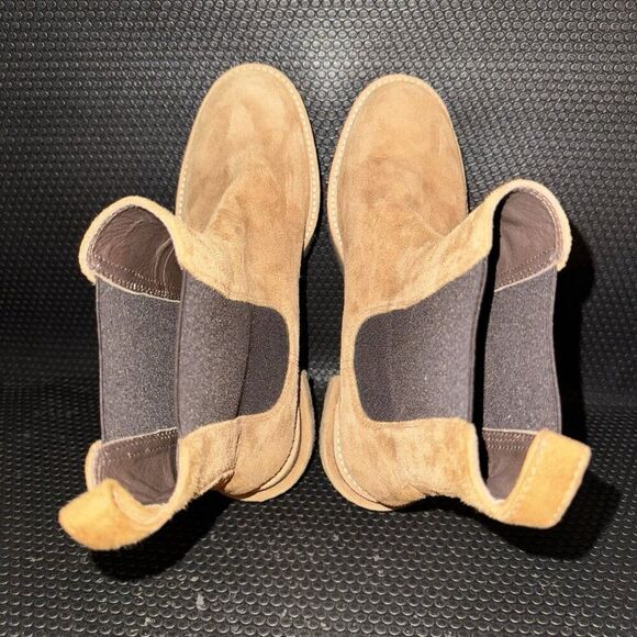 Frame La Canon Platform Brown Tan Chelsea Boot Bootie Chamois Womens Size 8.5 40 - Picture 6 of 8